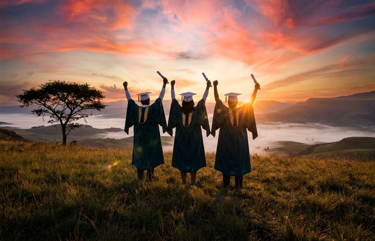 Khanyisa graduates at sunrise