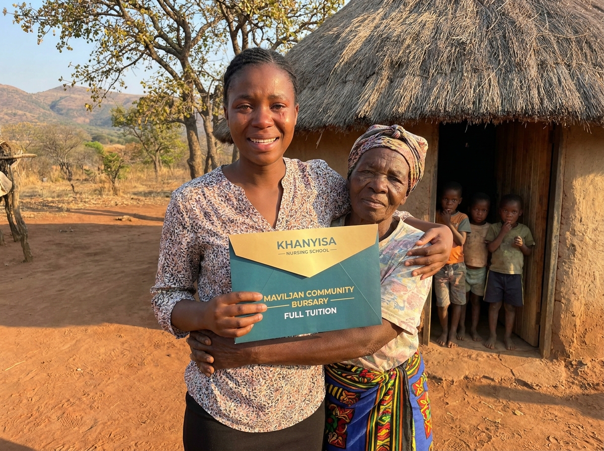 Rural student receiving award