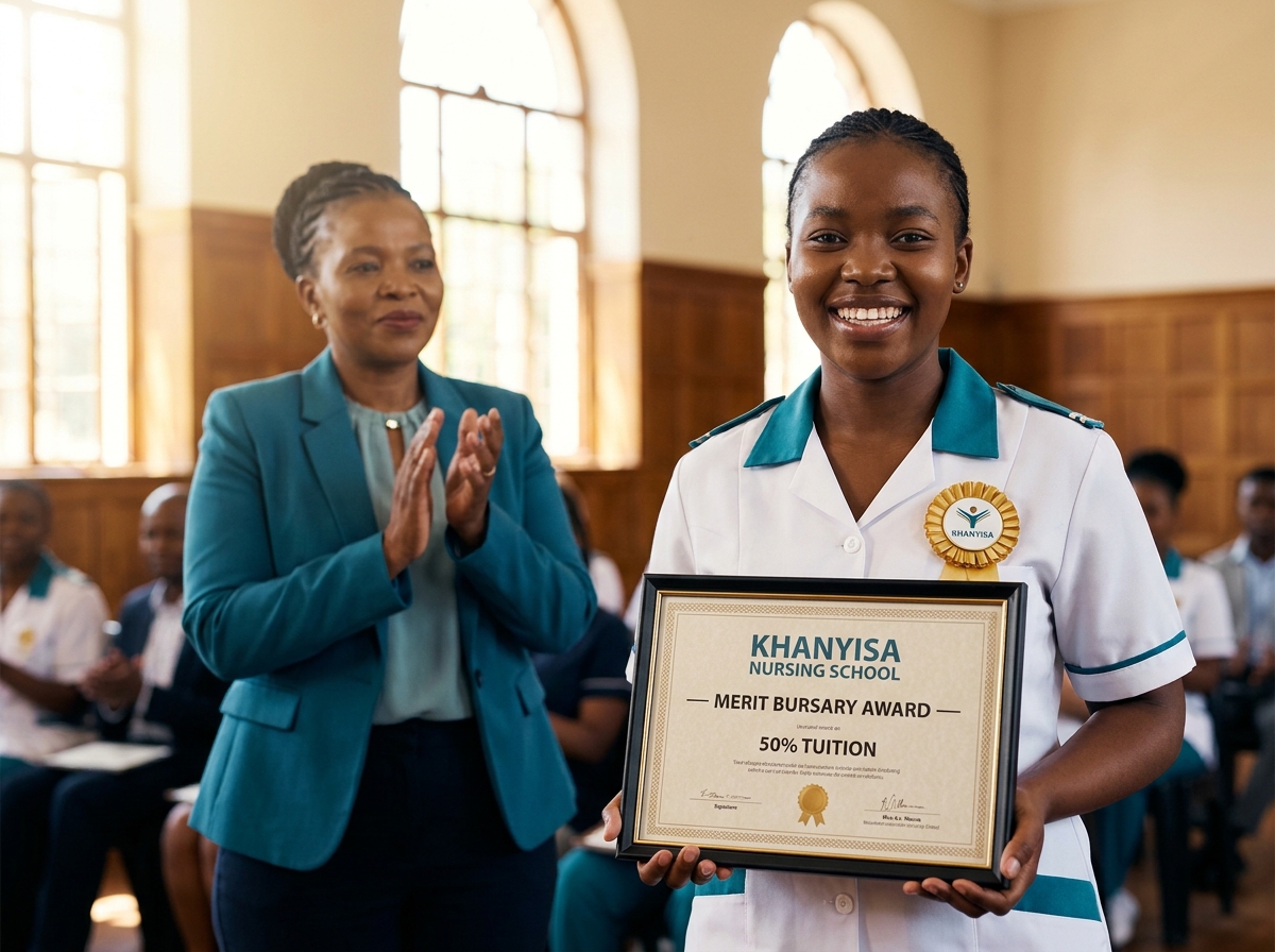 Top student with award certificate