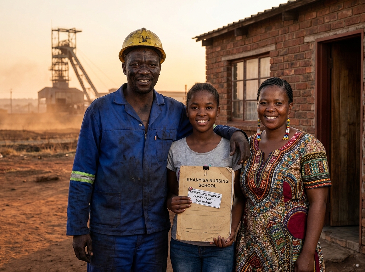 Miner family with student