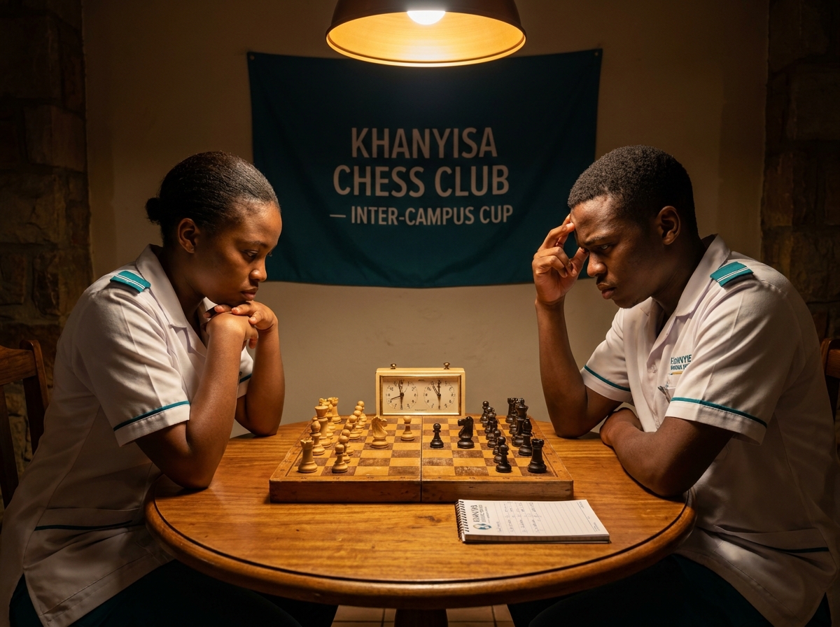 Students playing chess