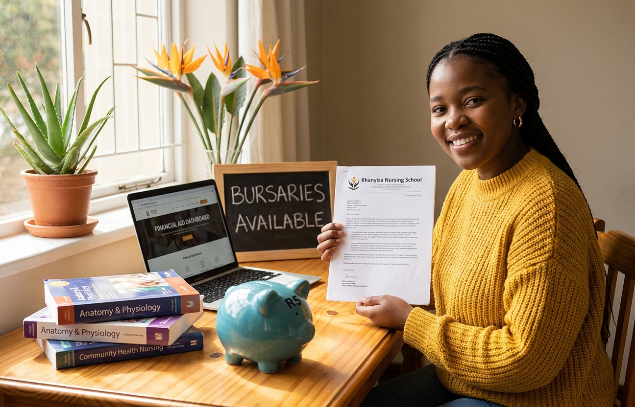 Khanyisa student with bursary letter