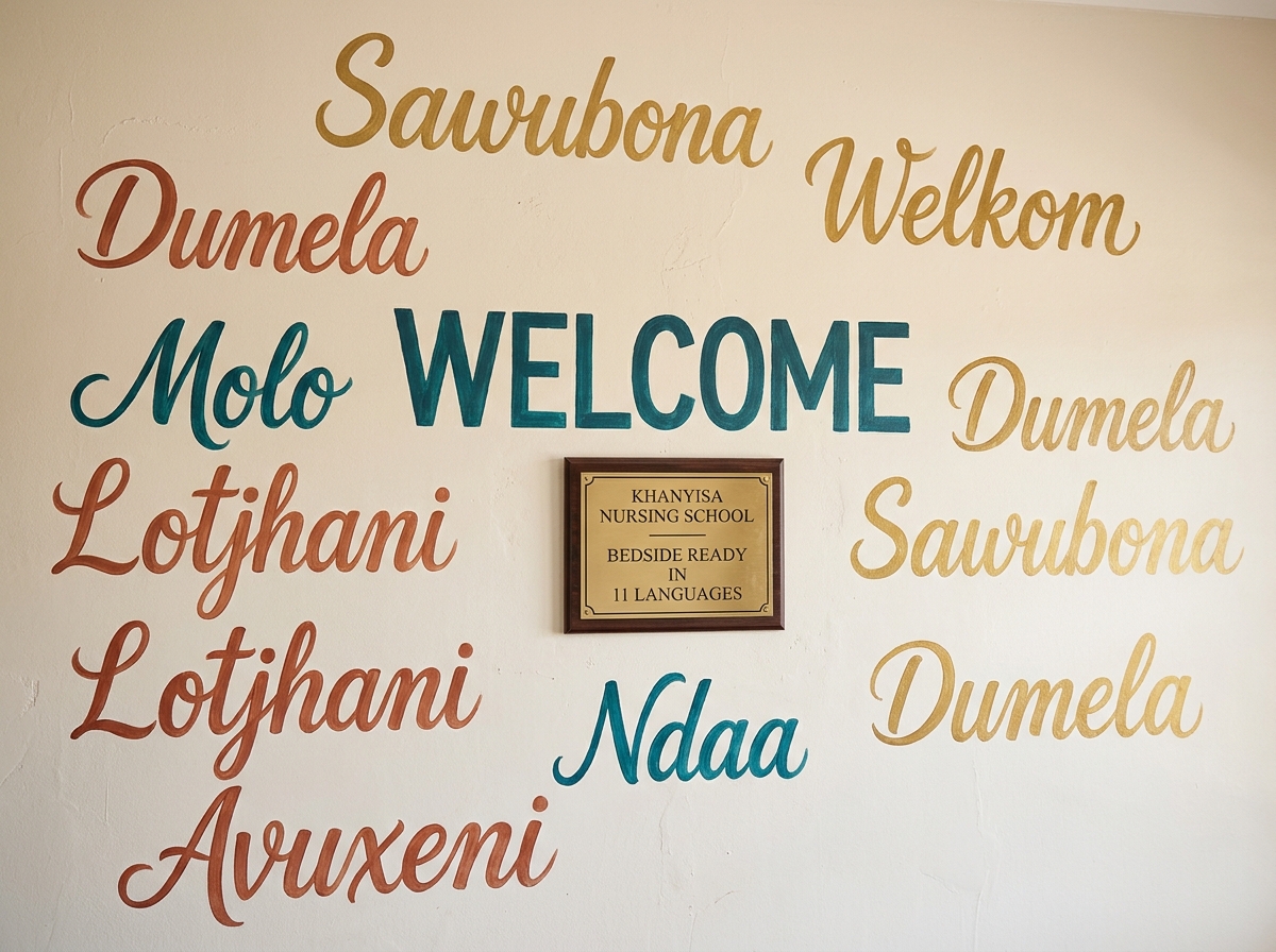 Multilingual welcome wall