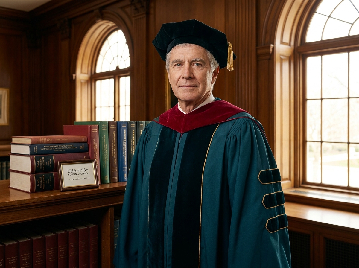 Senior academic with doctoral cap